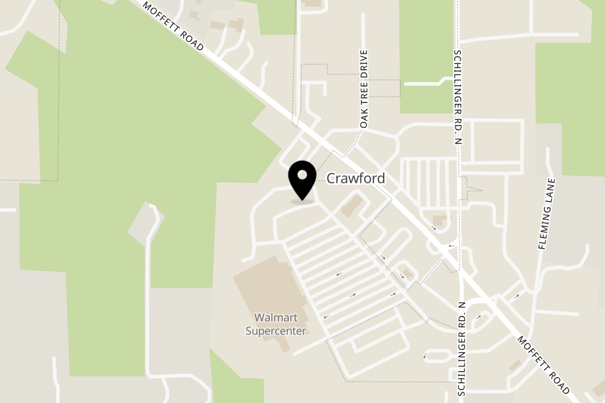 Map showing the location of Spice Wing Semmes on 7885 Moffett Rd in Semmes