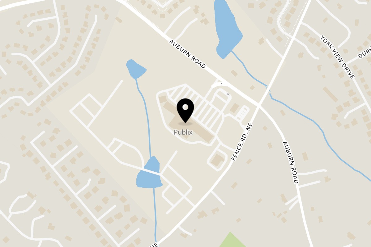 Map showing the location of Spice Wing Dacula on 831 Auburn Rd in Dacula