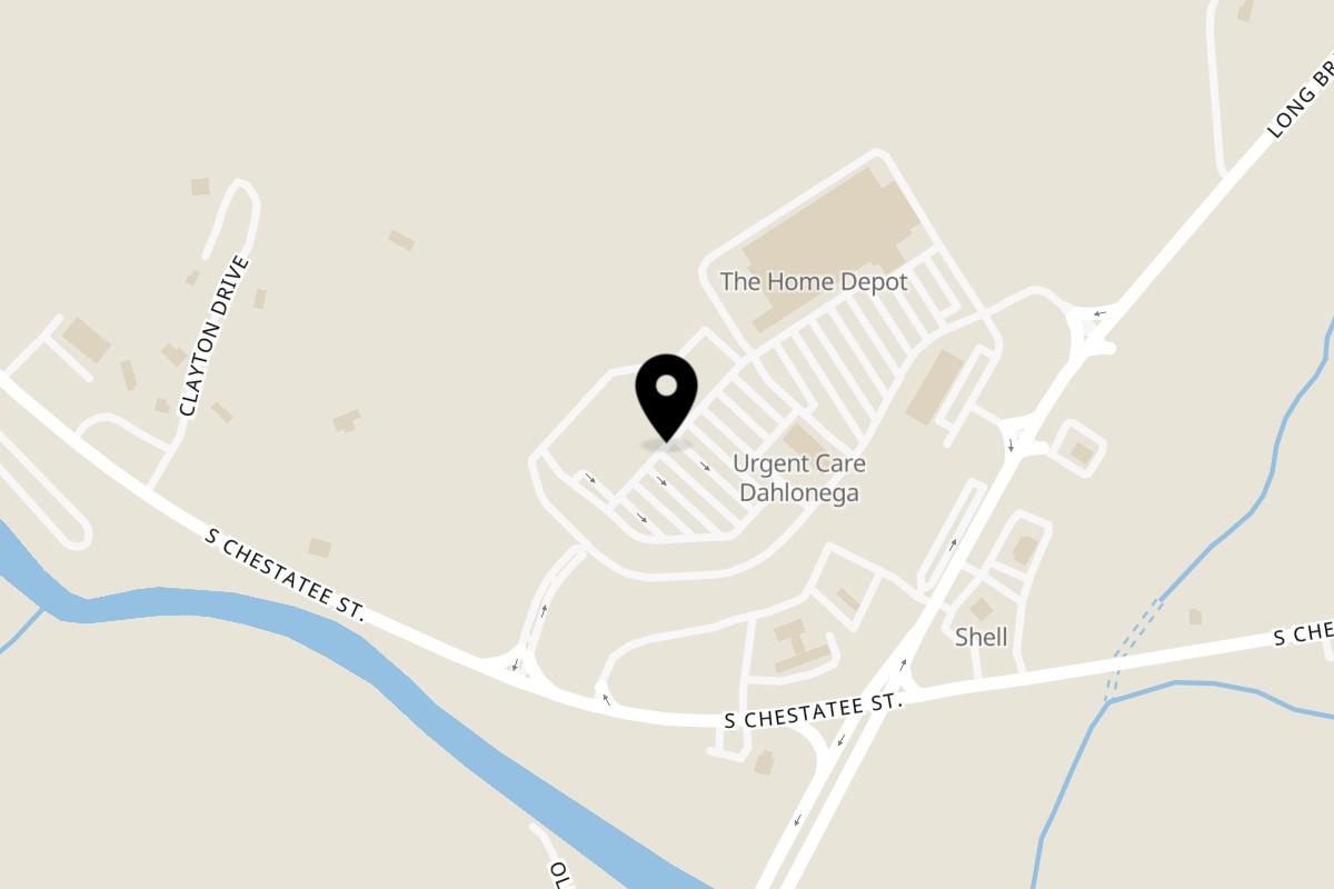 Map showing the location of Spice Wing Dahlonega on 27 Maxwell Ln Suite 205 in Dahlonega